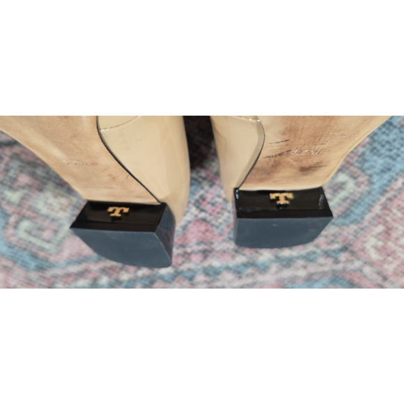 Tory Burch Gigi Pump Soft Patent Leather Heels Black/Beige Women’s Size 8.5 - Picture 7 of 7